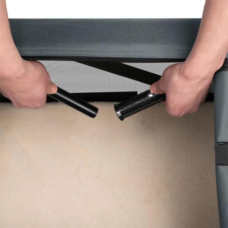 Skladací transportný box pre psov L s miskou a pelíškom, siv