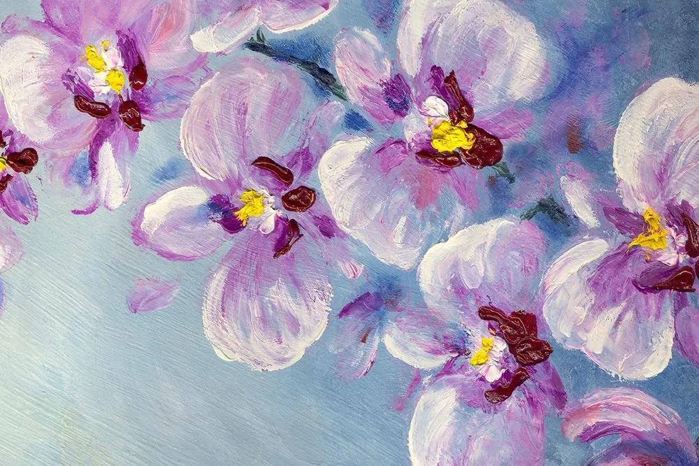 Samolepiaca tapeta romantické fialové kvety - 375x250