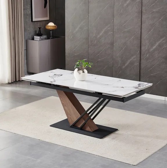 Stôl SANNY 180–240 cm biely/dub