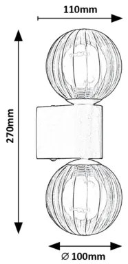 Rabalux 75022 - Nástenné svietidlo COLZAR 2xG9/3,5W/230V IP44 čierna