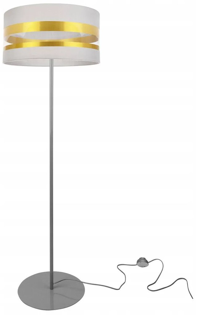 Stojacia lampa Intense Gold, 1x textilné tienidlo (výber zo 6 farieb), (výber z 3 farieb konštrukcie), (fi 40cm), o