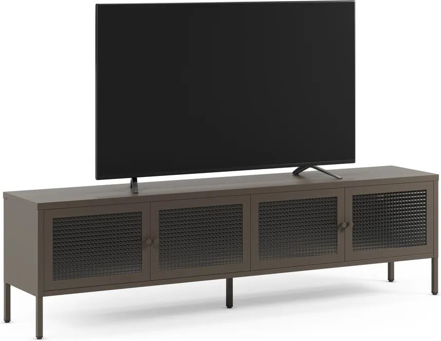 Sivý kovový TV stolík 160x50x35 cm Layna – Marckeric