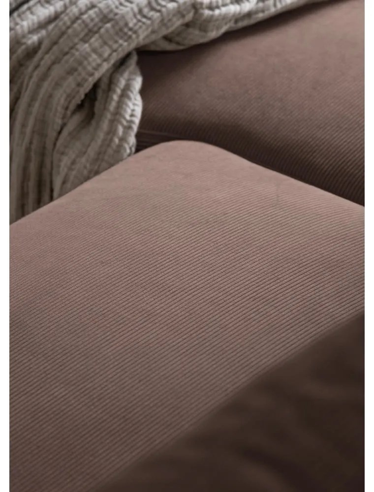 Hnedá menčestrová rozkladacia rohová pohovka (pravý roh) Lofty Lilly – Miuform