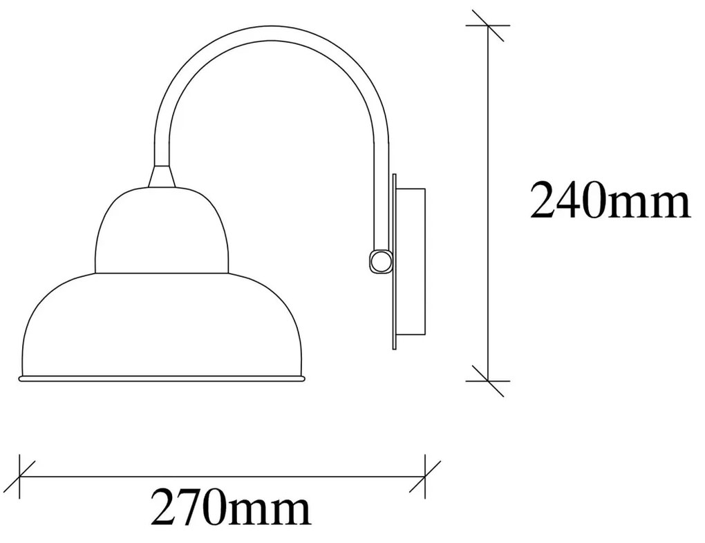 Nástenná lampa Berceste I zlatá