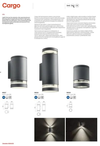 Redo 90519 - Vonkajšie stropné svietidlo CARGO 1xGU10/28W/230V IP54 antracit