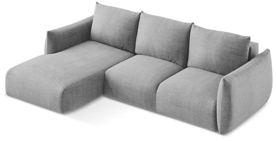 Svetlosivá rozkladacia rohová pohovka (ľavý roh/s leňoškou) Leila – Makamii