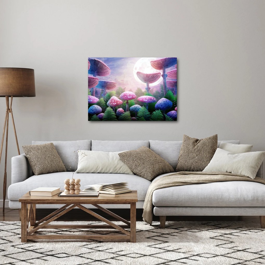 Obraz - Huby pri splne, grafika (70x50 cm)