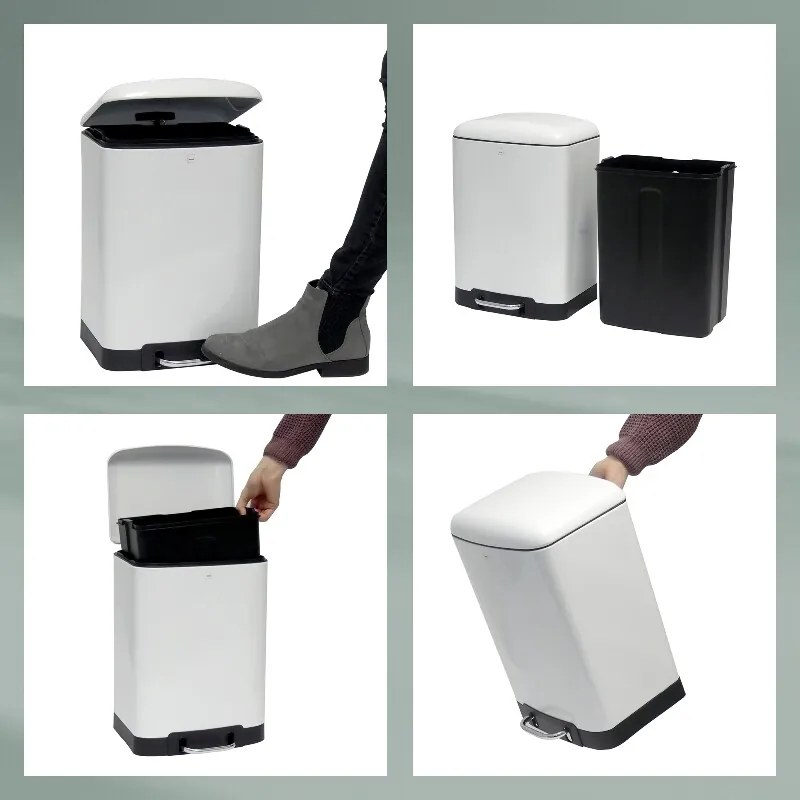 Kela Pedálový odpadkový kôš DAVINO 12 l, biela