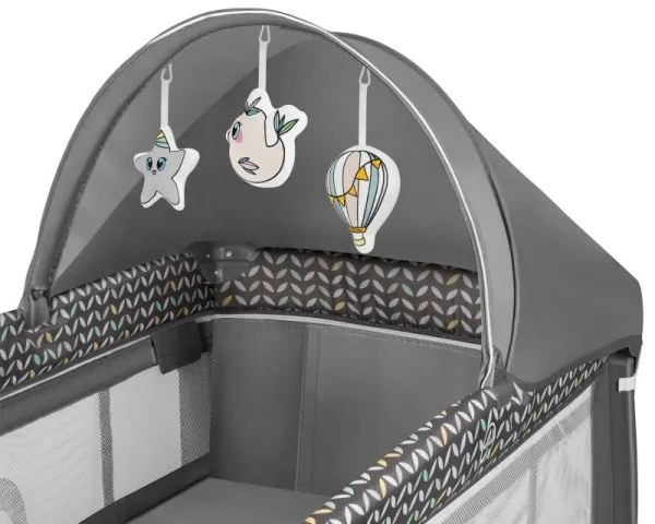 Lionelo - Cestovná postieľka SVEN PLUS šedá