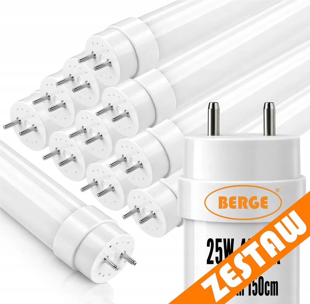 10x LED trubice 150cm T8 25W 3375lm 4000K - nieutrálná biela