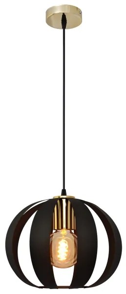 Luster na lanku NEWTON 1xE27/15W/230V čierna/zlatá
