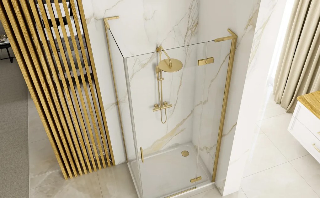 Rea Hugo, sprchová zástena 80x200 cm, zlatá matná, REA-K6612