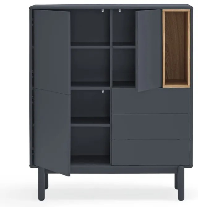 Tmavosivá vysoká komoda 100x120 cm Corvo - Teulat