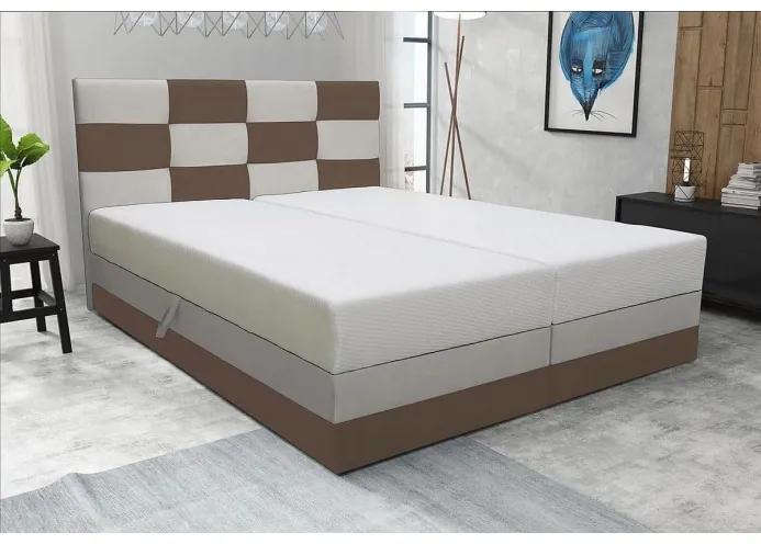 Designová postel MARLEN 160x200, hnedá + béžová