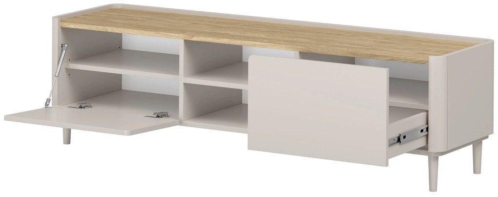 TV stolík Elivo 170 cm na nožičkách - kašmír / olejovaný dub