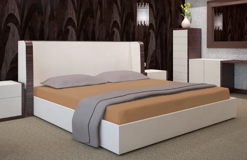 Dekorstudio Prestieradlo Jersey s gumičkou škoricové PRZJ039 Varianta: Prestieradlo na matrac 140x200cm