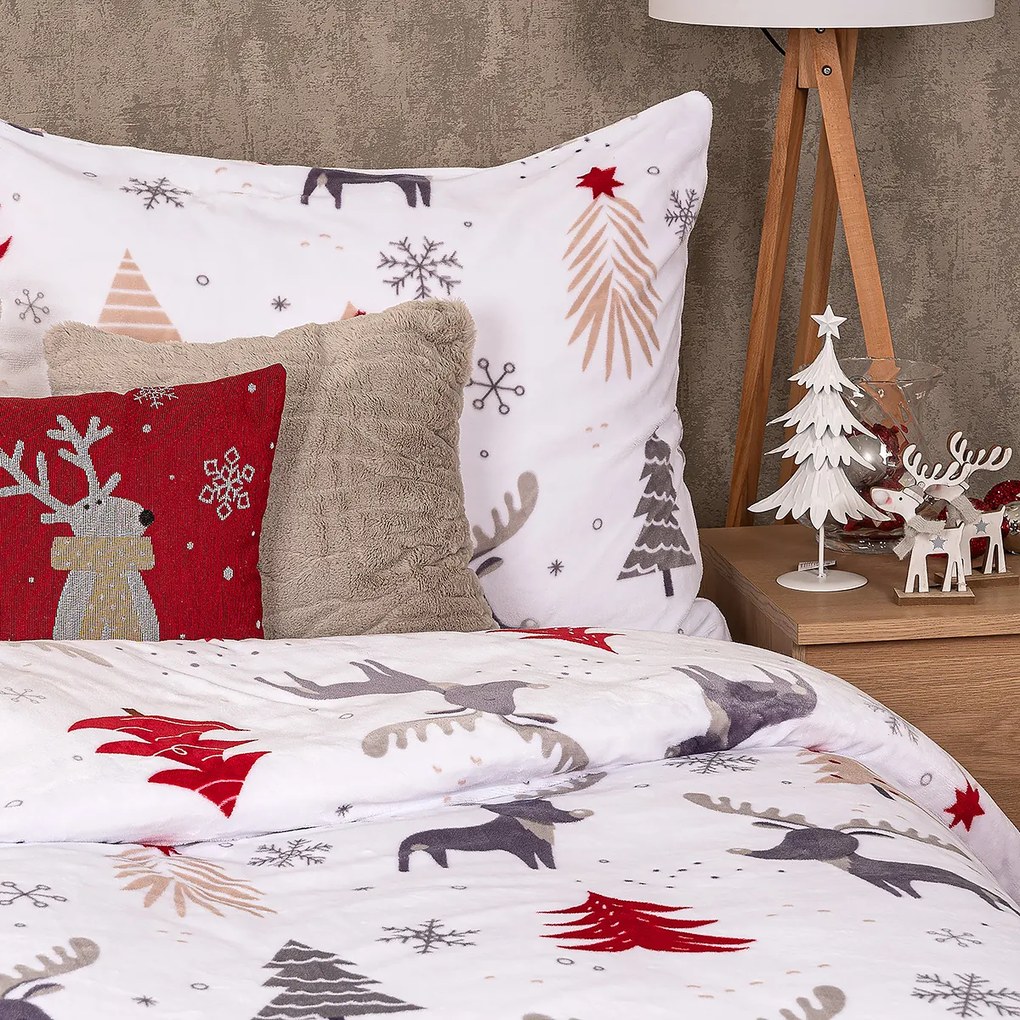 4Home Obliečky Cute reindeer mikroflanel, 140 x 220 cm, 70 x 90 cm