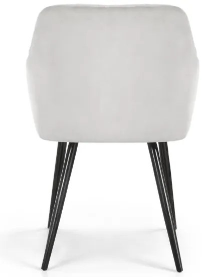 Sada dvoch jedálenských stoličiek VELTO zamatové, sivé / čierne nohy (2 ks)