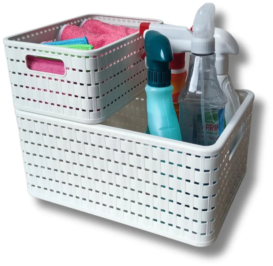 Rotho Plastový košík COUNTRY, rovný, antracit (11l - 33x24x16)