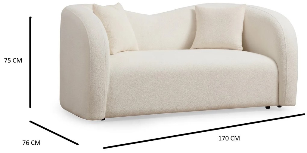 Moderná dvojmiestna pohovka Asos - krémová