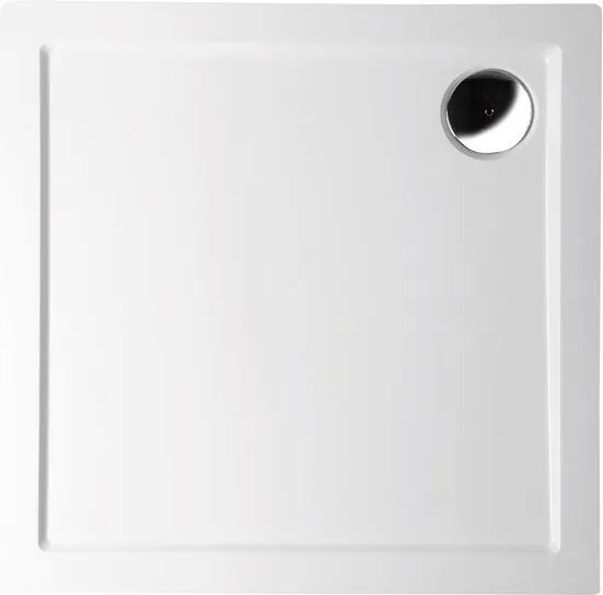 POLYSAN - AURA LIGHT sprchová vanička z litého mramoru, čtverec 90x90x3cm, bílá (11221)