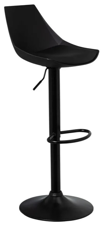 Čierne barové stoličky s nastaviteľnou výškou z imitácie kože v súprave 2 ks (výška sedadla 56,5 cm) – Casa Selección