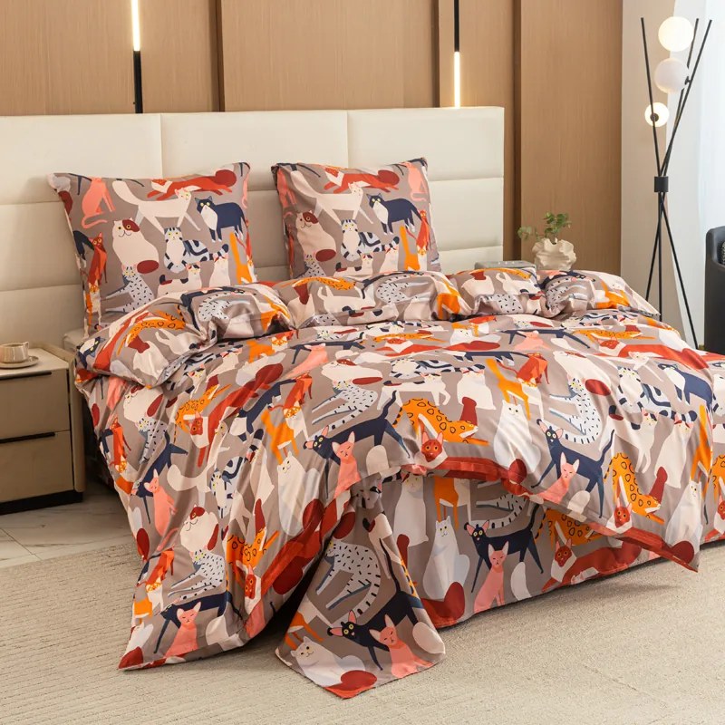 Obliečky z mikrovlákna CATMOSPHERE farebné Rozmer obliečky: 2 ks 70 x 90 cm | 200 x 220 cm