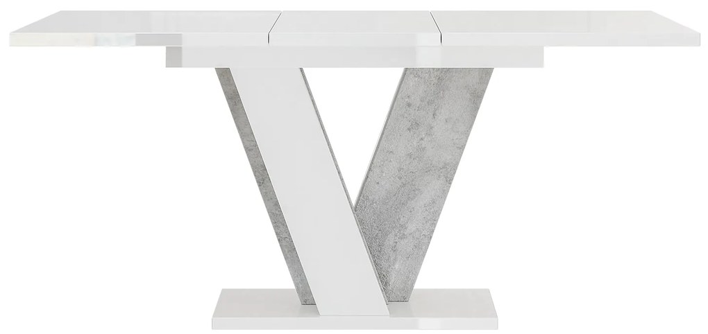 Jedálenský stôl Venag (lesk biely + kameň) (pre 4 až 6 osôb). Akcia -20%. Vlastná spoľahlivá doprava až k Vám domov. 1055271