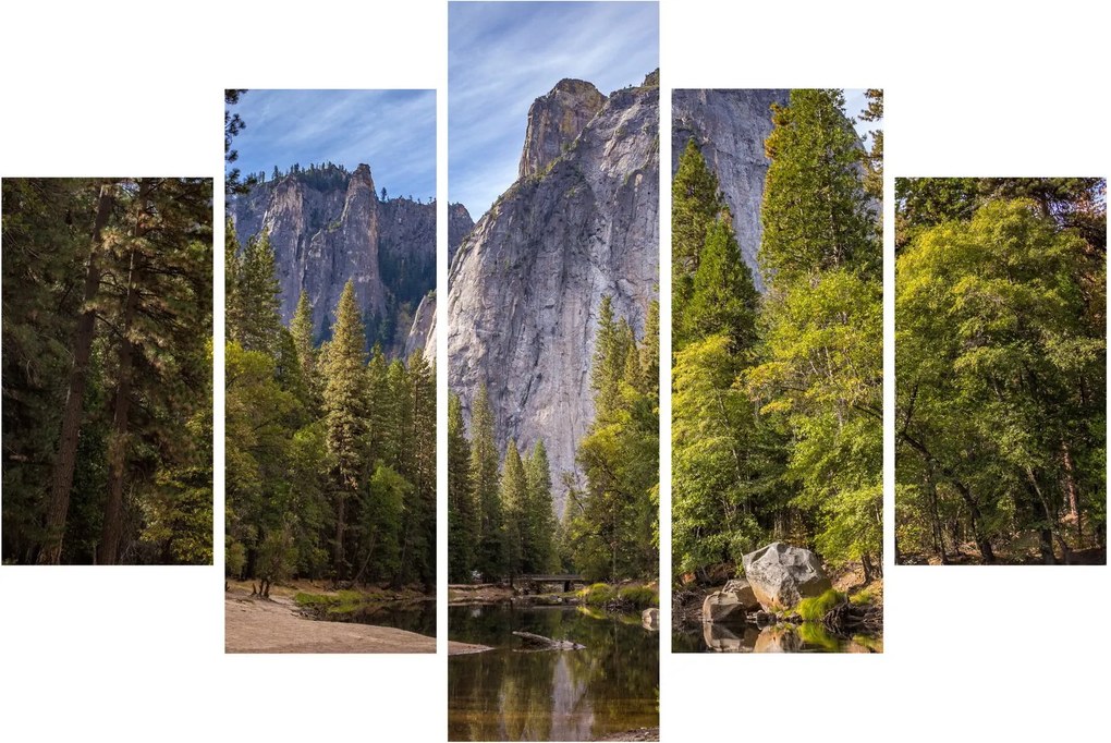 Obraz - Pod Yosemite skalou (150x105 cm)