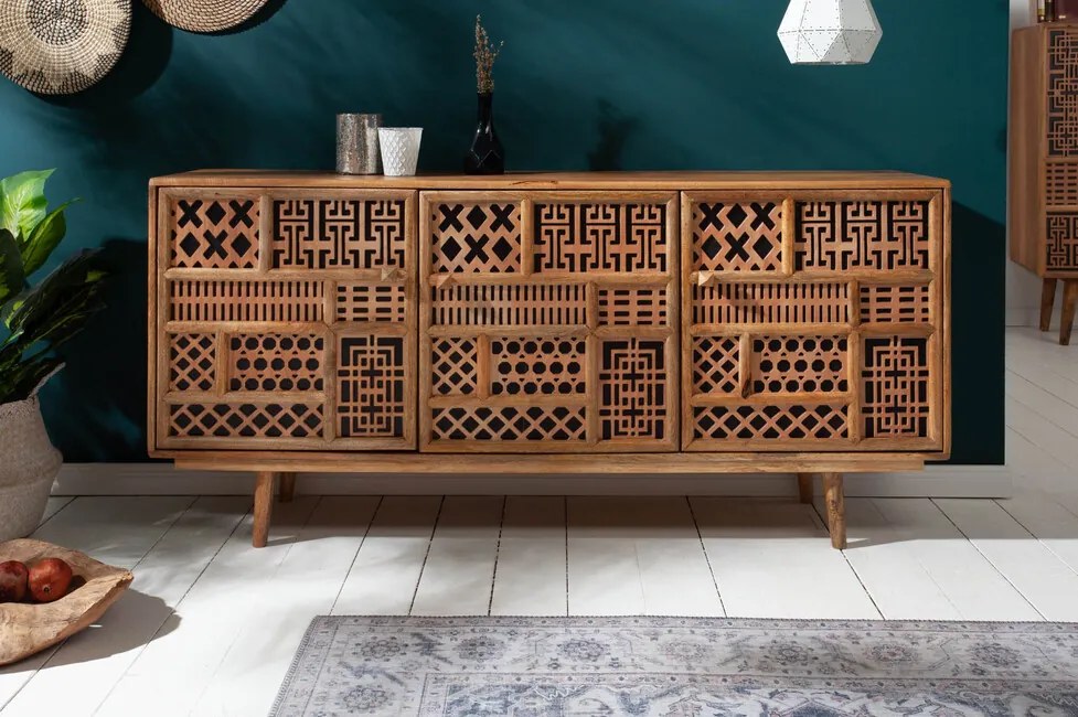 Moderná komoda z masívu Marrakesch Mango 160cm