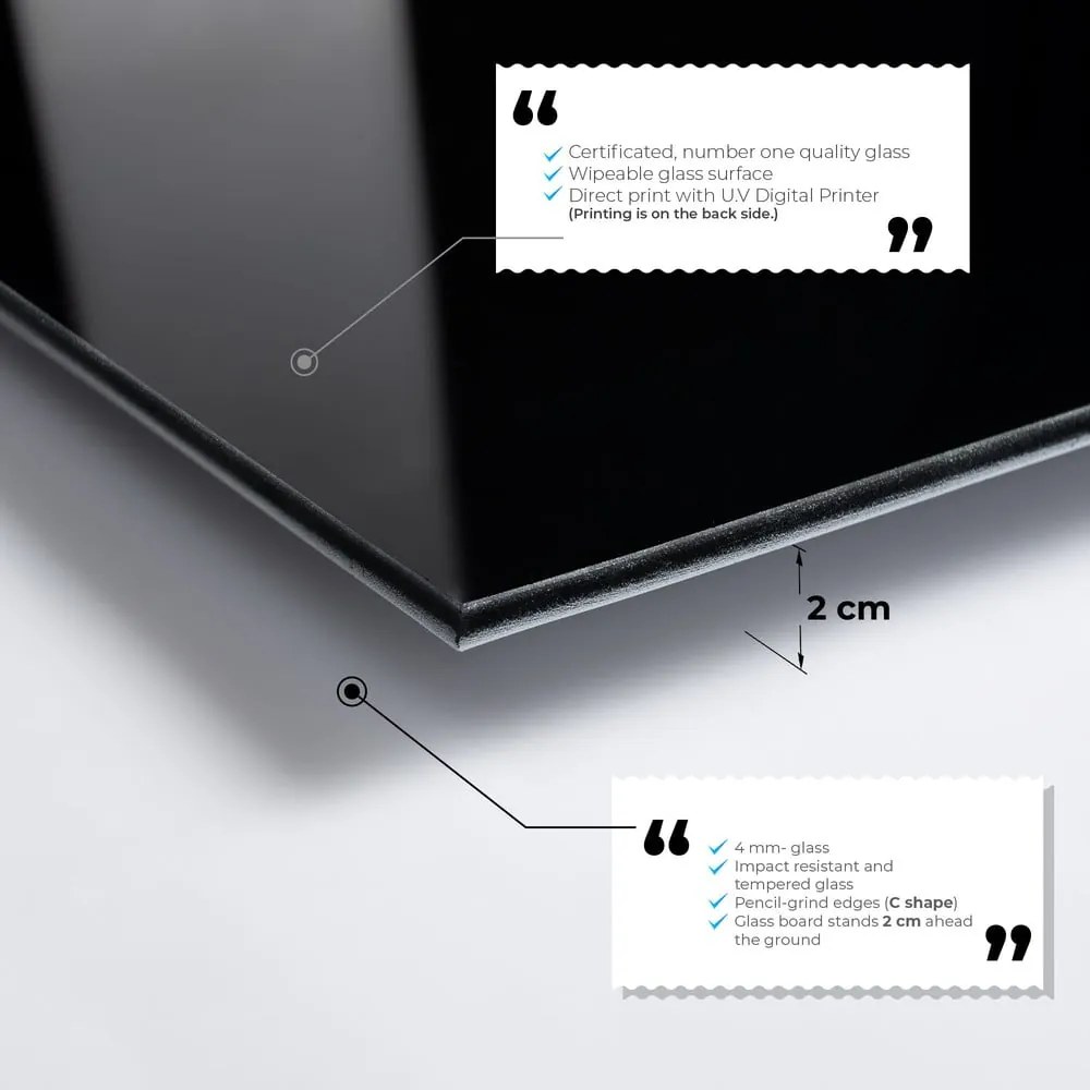 Sklenený obraz 70x50 cm Dark Marble - Wallity