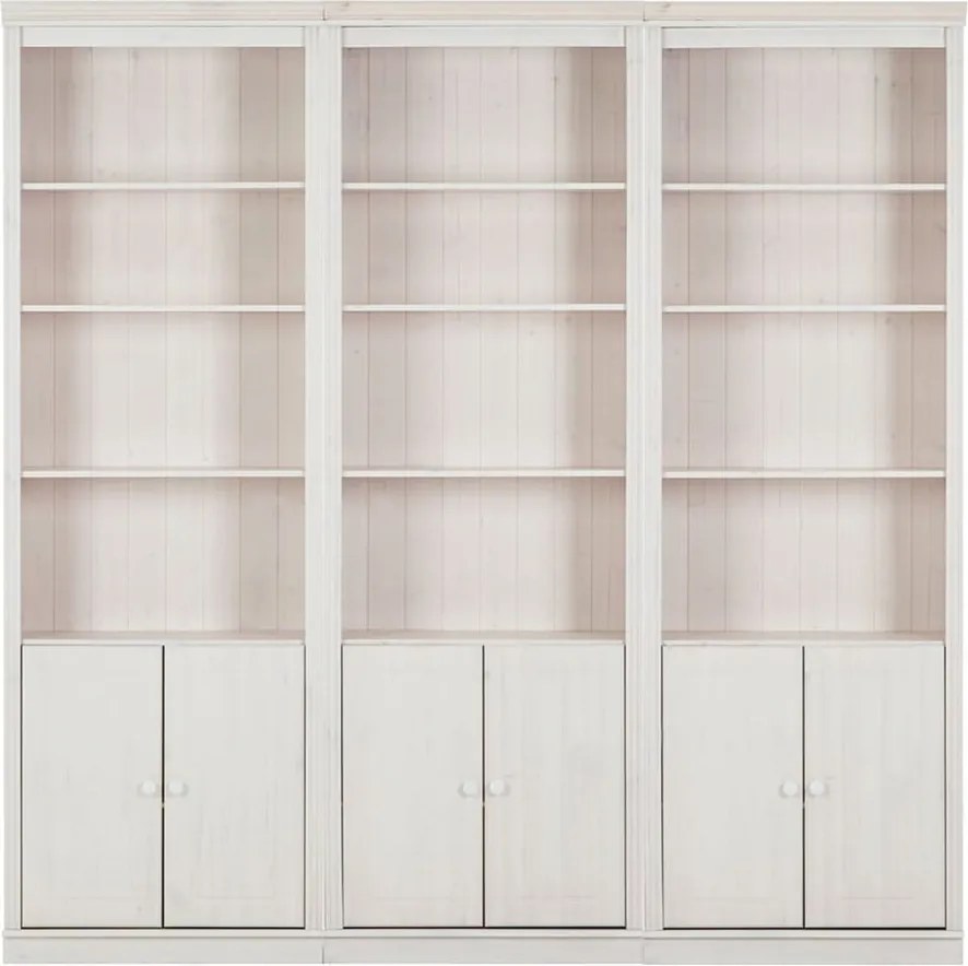 Biela knižnica z borovicového dreva 222x223 cm Anita – Støraa