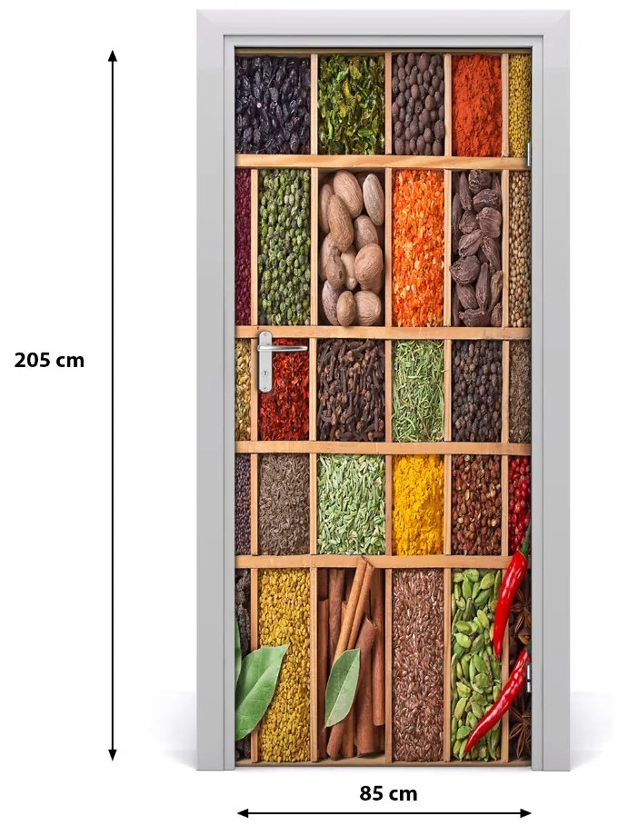 Fototapeta na dvere samolepiace farebné korenie 85x205 cm