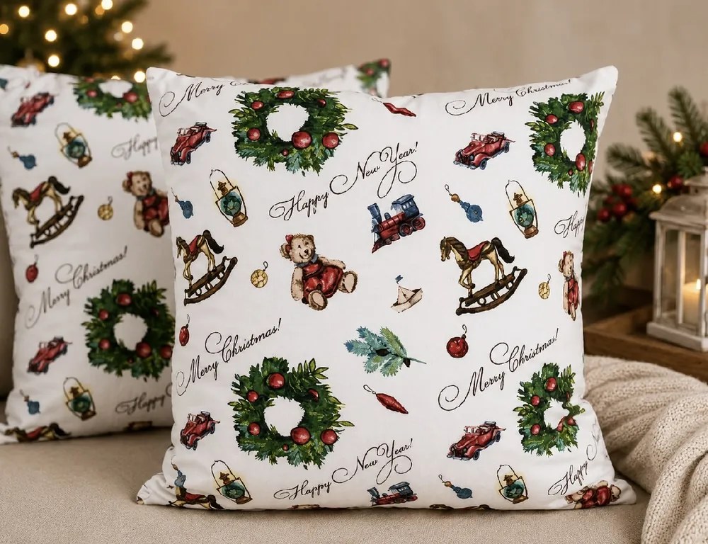 INTERMEDIC SK Obliečka na vankúš Christmas Teddy 40x40 cm – 1+1 ZADARMO
