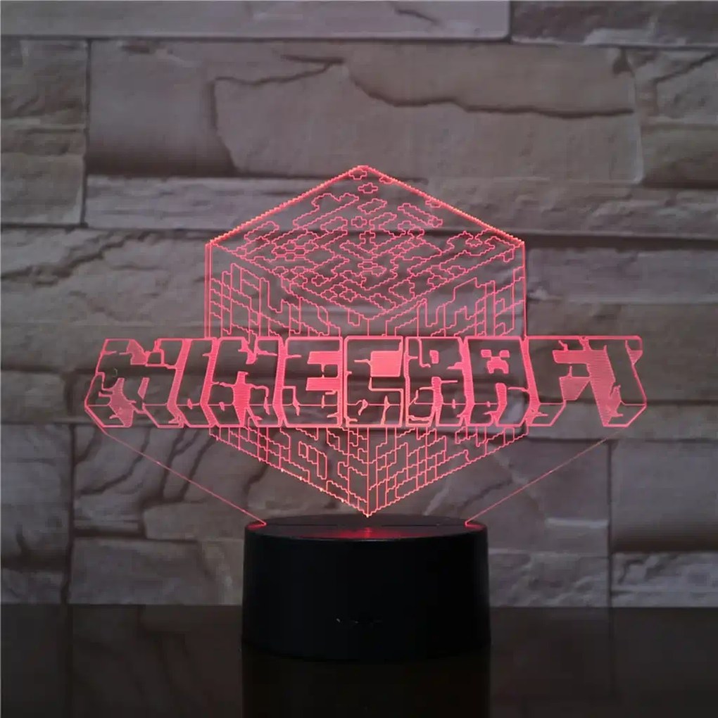 3Dmix 3DL-WD027 – 3D LED nočná lampa - Minecraft (Wood)