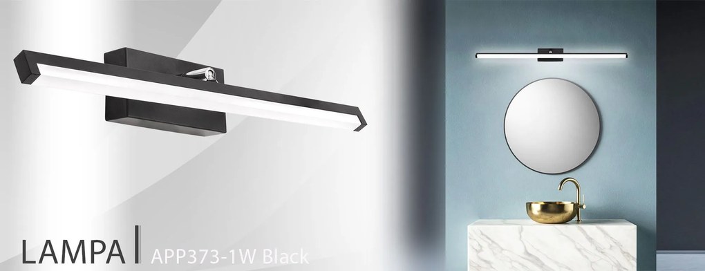 Toolight Toolight, LED kúpeľňové svietidlo nad zrkadlo 12W 50CM APP373-1W, čierna, OSW-05003