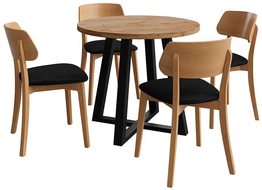 Jedálenská zostava Jasmad wotan/čierna