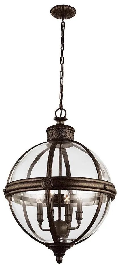 Feiss FE-ADAMS-4P-BRZ - Luster na reťazi ADAMS 4xE14/60W/230V bronzová