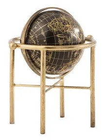 Sochy J-line GLOBE VINT MET/PLAS OR/NOIR S (26x26x30cm)