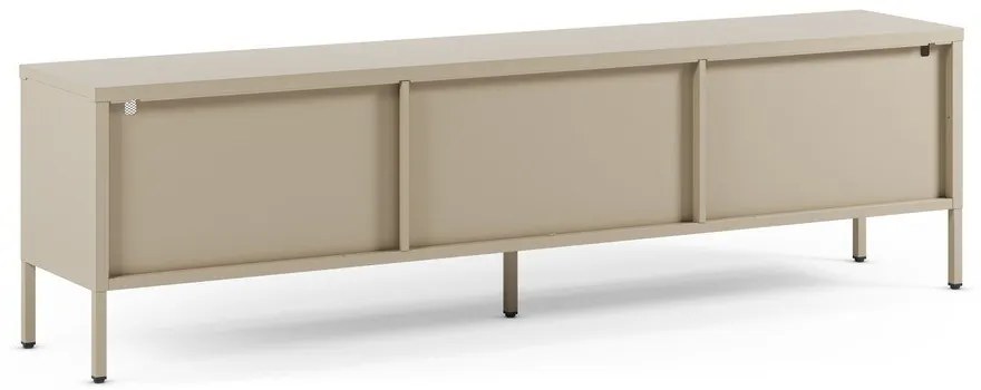 Krémovobiely kovový TV stolík 160x50x35 cm Fayna – Marckeric