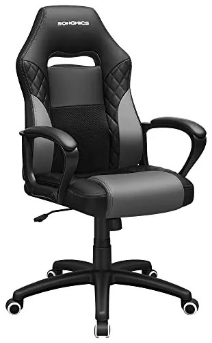 Herné kreslo s funkciou hojdania, 106-116x70cm, čierno sivé