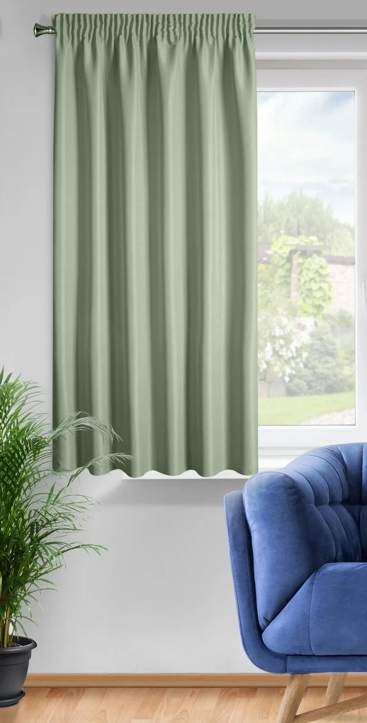 KRÁTKY ZÁVES NA PÁSKE RITA 140X175 CM OLIVOVÁ