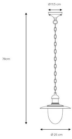 Lucide 11872/01/97 - Vonkajšie závesné svietidlo ARUBA 1xE27/60W/230V