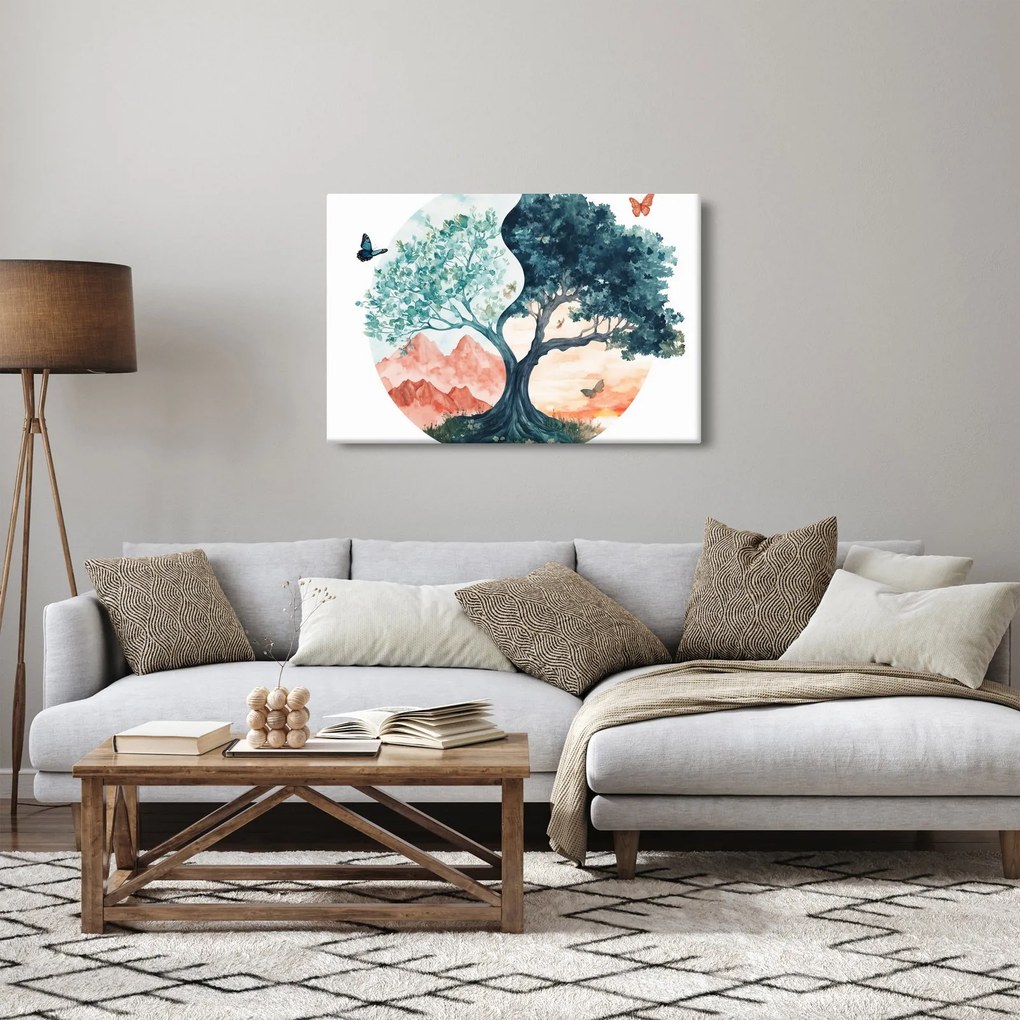 Obraz – Akvarelový strom plný života (90x60 cm)