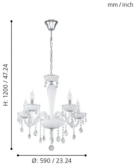 Eglo 39113- Luster CARPENTO 5xE14/40W/230V