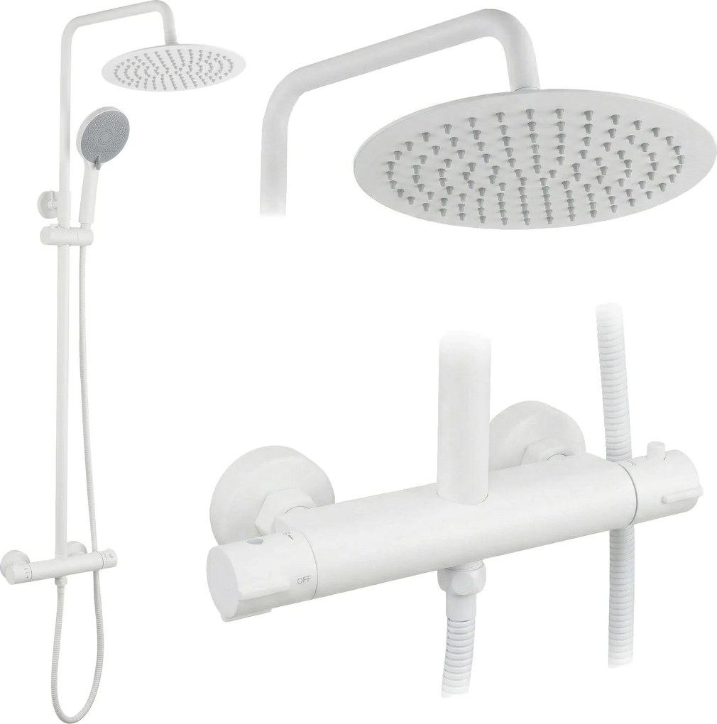 Rea Lungo, sprchový set s termostatom, biela, REA-P6731