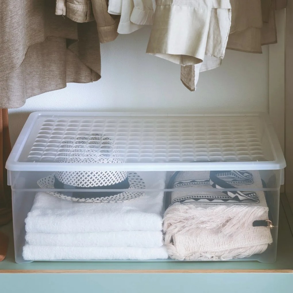 Curver Úložný box Textile 45 l, číra