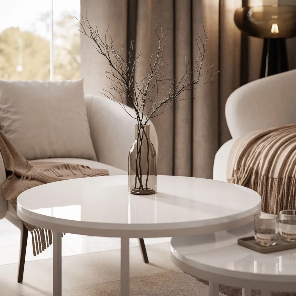 KONFERENČNÝ STOLÍK LEONARDO 2V1 KAŠMÍR + BIELY LESK