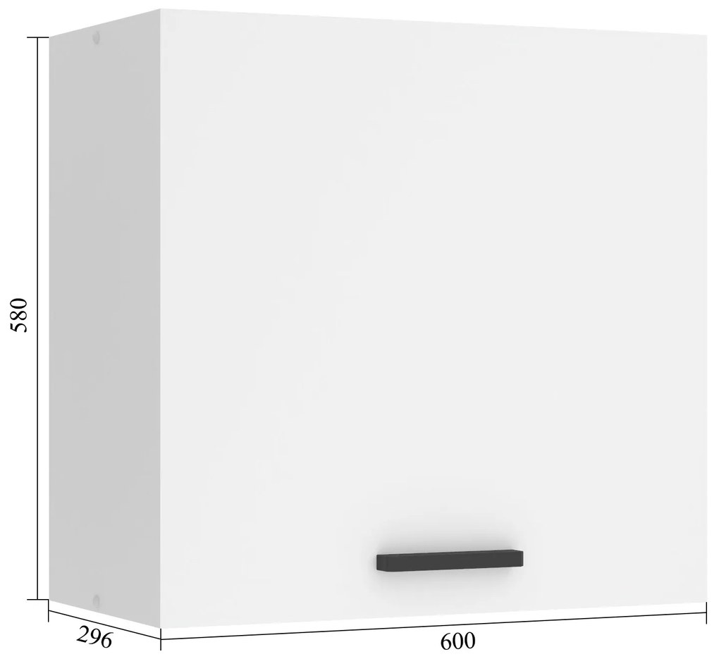 Kuchynská skrinka Belini Premium Full Version horná 60 cm biely mat