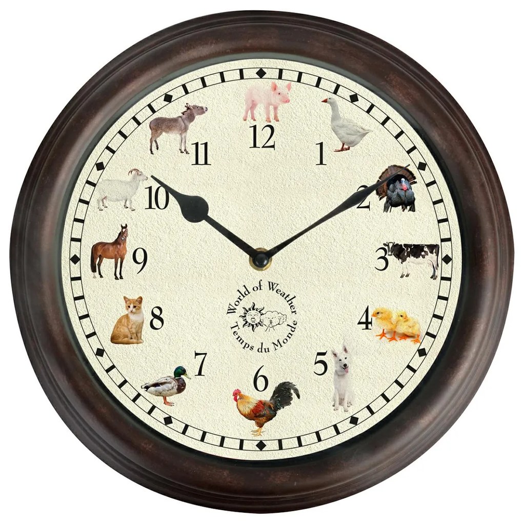 Nástenné hodiny Farm, hnedá
